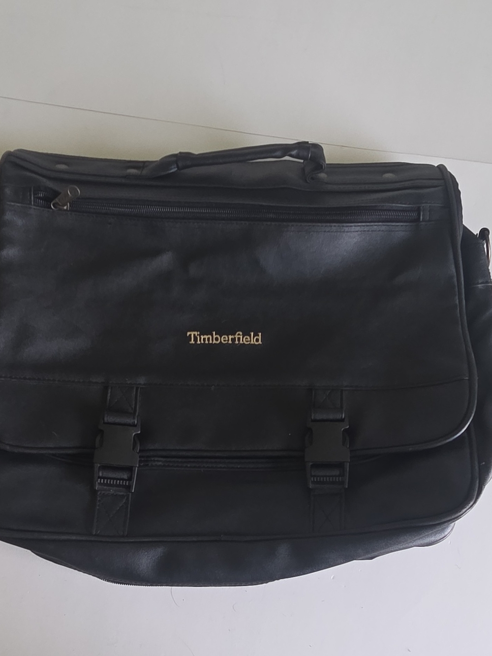 Black Leather Briefcase Messenger Bag for Men